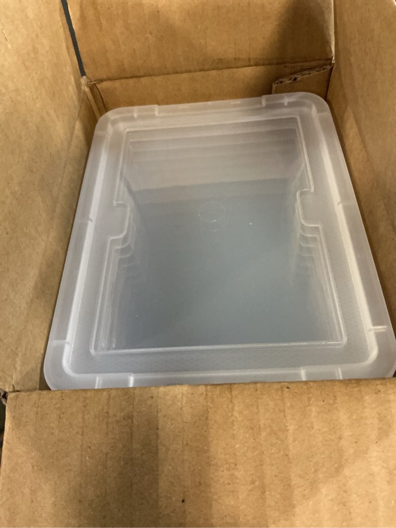Condition photo showing New/Like New for citylife 1.3 qt 10 pack small storage bins plastic storage container stackable box with lids for organizing, clear white clear white 1.3 qt(10 pack)