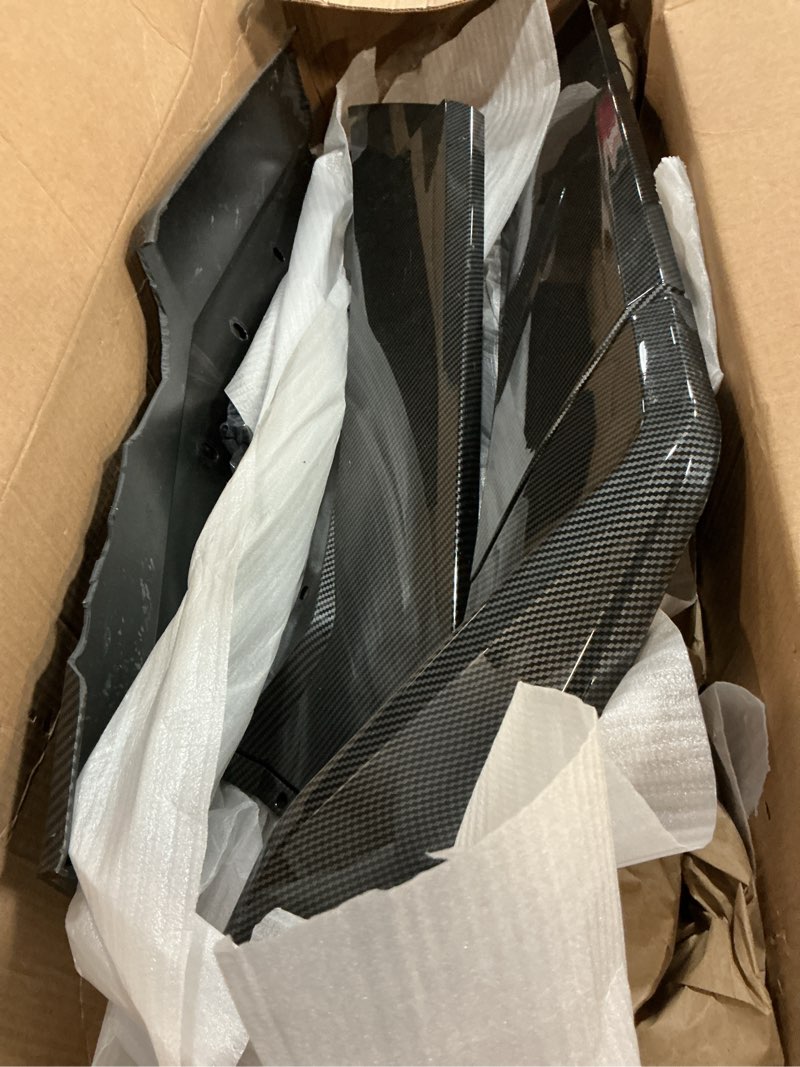 Condition photo showing As Is for 7pcs front lip compatible with 2020-2025 chevy corvette c8 z51, bumper air dam lower chin splitter protection body kit fits for 2020 2021 2022 2023 2024 2025 (carbon fiber pattern)