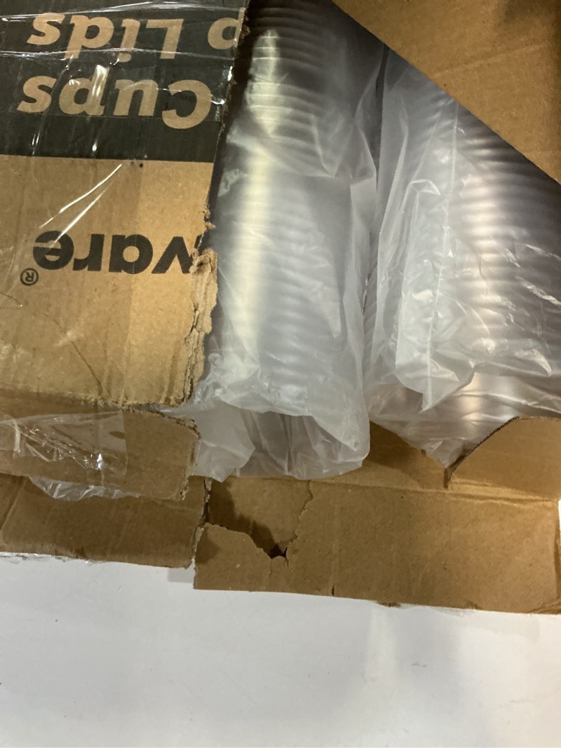 Condition photo showing Good Condition for Freshware 16 oz Clear Disposable Plastic Cups with Strawless Sip Lids, 100 Pack Clear Plastic Tumblers, Heavy-duty Party Glasses, Disposable Cup for Thanksgiving, Halloween, Christmas Party