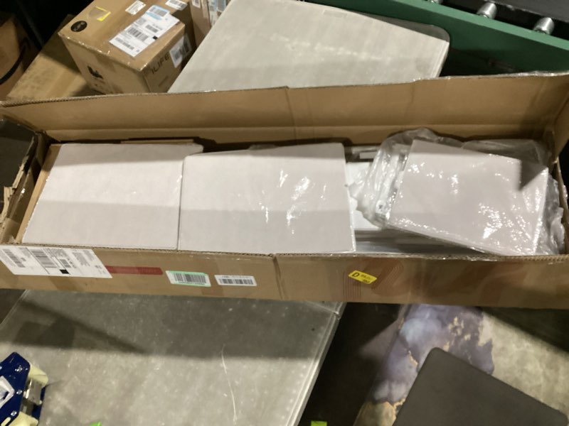 Condition photo showing Good Condition for WLIVE White Dresser TV Stand for 45, 50, 55 inch TV, Entertainment Center with LED Lights & Charging Station, Chest of Drawers with 8 Fabric Drawers and Open Shelves for Living Room, Hallway, Wood Top