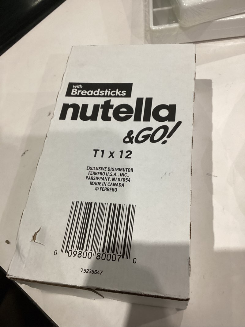 Condition photo showing New/Like New for Nutella & GO! Chocolate Hazelnut Spread with Cocoa + Breadsticks, 12 Snack Packs, 1.8 oz Each Other 1.8 Ounce (Pack of 12)
