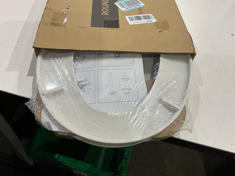 Condition photo showing Good Condition for toilet seat elongated, toilet seats with cover quiet close, never loosen bumpers, easy removing and cleaning, white, 18.5"l x 14"w