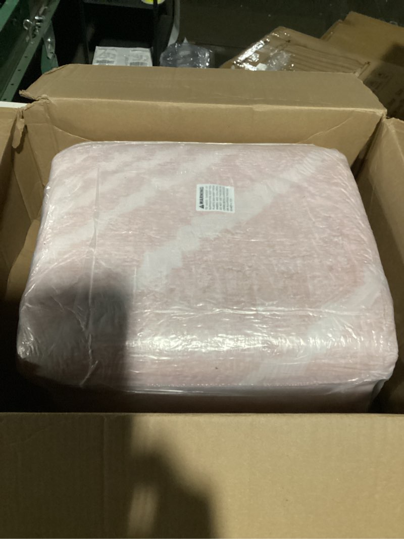 Condition photo showing Good Condition for Area Rug 8x10 Rug Machine Washable Non-Slip Low Pile Print Pattern Western Rug for Living Room Bedroom Entryway Tribal Series -Light Pink/Cream Light Pink/Cream 8' x 10' (Rectangular)