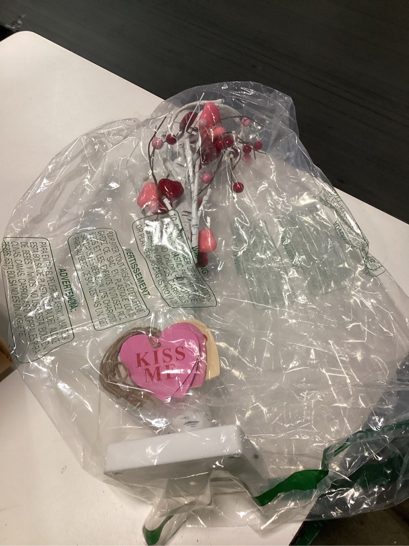 Condition photo showing Good Condition for DR.DUDU 2Pcs 24 Inch Valentines Day Birch Tree Lights, Artificial Branch Tree Hanging Heart Ornaments, Pre-Lit Tabletop Bonsai Tree Light, Lighted Branches for Home Wedding Party Table Mantle Decor