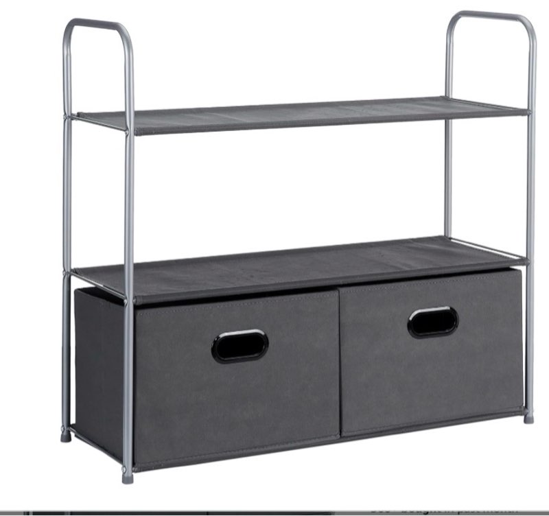 amazon basics closet storage organizer with fabric bins