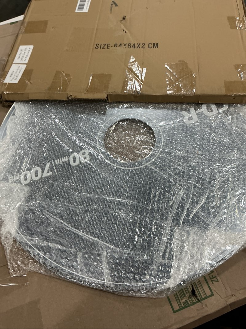Condition photo showing New/Like New for tellegloww acrylic cd mirror 24 x 24 inch cool music decor cute mirror round cd funny christmas music room decor wall disco disk for girlfriend gift living room bedroom home party favors