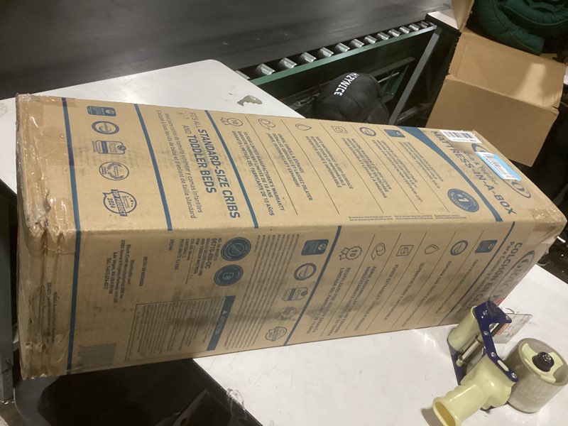 Condition photo showing As Is for graco premium crib & toddler mattress – greenguard gold certified, machine washable oeko-tex standard 100 certified cover with waterproof surface, fits any standard full size baby crib & toddler bed