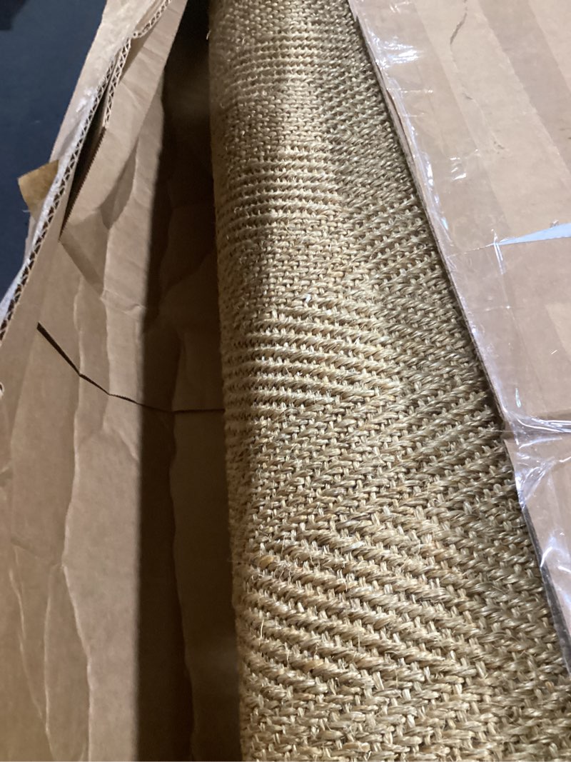 Condition photo showing Good Condition for dexi jute hallway runner rug 3x8, woven braided natural fiber non slip runner inside, farmhouse runners carpet indoor for entryway kitchen luandry, natural/brown 3' x 8' (runner) natural/brown