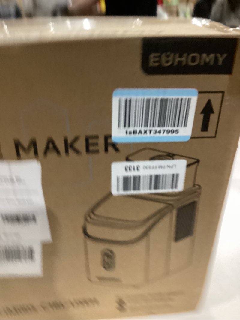 Condition photo showing New/Like New for Countertop Ice Cube Maker Machine with External Water Tank,16Pcs/5Mins,34Lbs/Day,2 Ways to Add Water,Portable Compact Small Ice Maker with Self-Cleaning,Perfect for Home/Kitchen/Camping/RV GREY