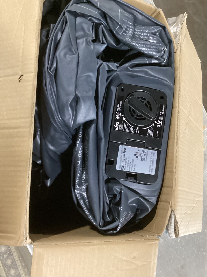 Condition photo showing As Is for iDOO Air Mattress Full with Built in Pump, 18" Raised Comfort Blow up Mattress, Inflatable Mattress for Guests & Home, Air Bed, colchon inflable, Upgraded Four Chamber Technical Airbed Grey Full