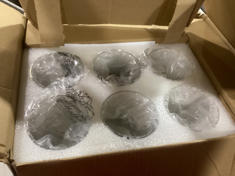 Condition photo showing Good Condition for 6-Light Modern Farmhouse Black Chandelier, Dining Room Light Fixture Over Table Adjustable Height Hanging Industrial Pendant Lights Kitchen Island, Clear Glass Shade Black 6-Lights/D20 ''