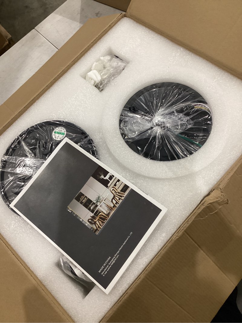 Condition photo showing New/Like New for Surtime Palm Leaf Ceiling Fans with Lights-42 Tropical Ceiling Fan with Light and Remote/APP Control,Flush Mount Low Profile Ceiling Fans for Bedroom,Indoor/Outdoor Patio Use(Brown) 42IN Brown-Palm Leaf