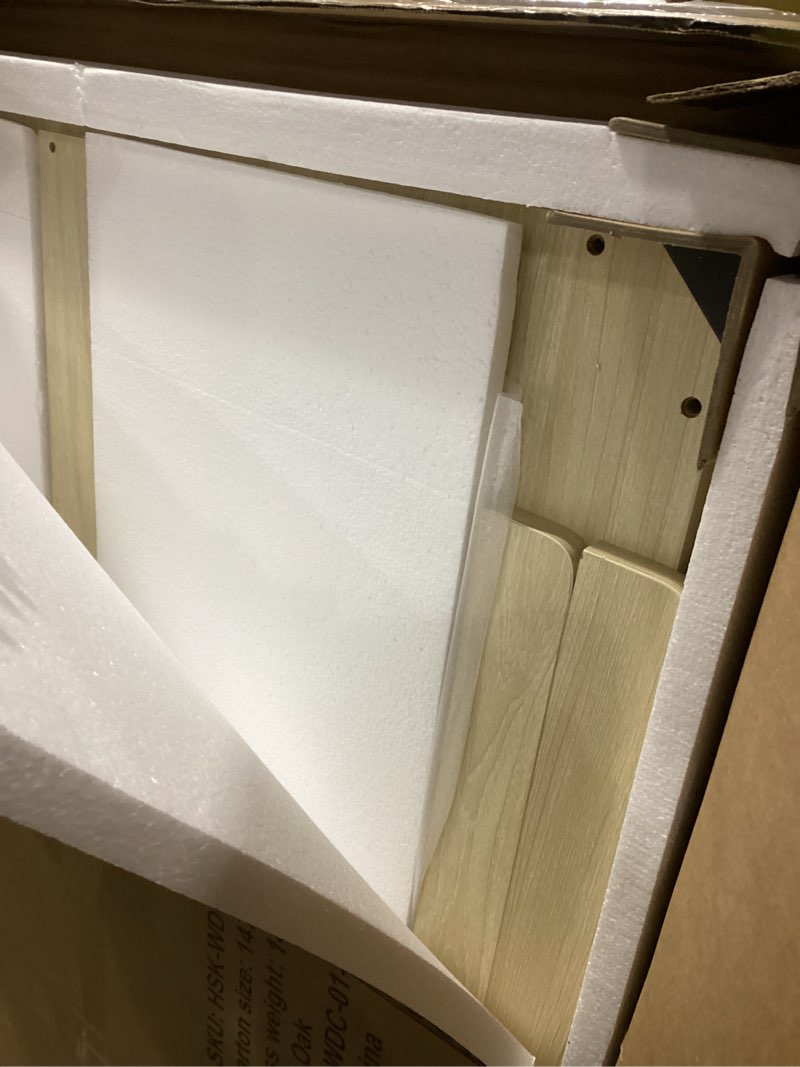 Condition photo showing Good Condition for Washer Dryer Countertop, Laundry Counter top with Edge Rails Non-Slip Pads,27.6" Depth x 54" Width Wood Topper for Washer Dryer,Laundry Machine Cover for Storage and Organization Black Marble