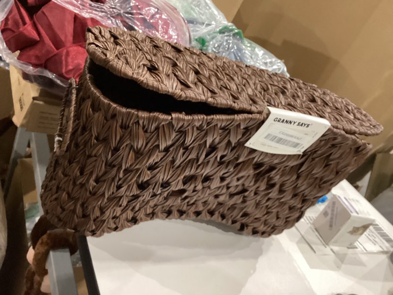 GRANNY SAYS Toilet Paper Storage Basket with Lid, Woven Toilet Paper Holder, Waterproof Bathroom Org