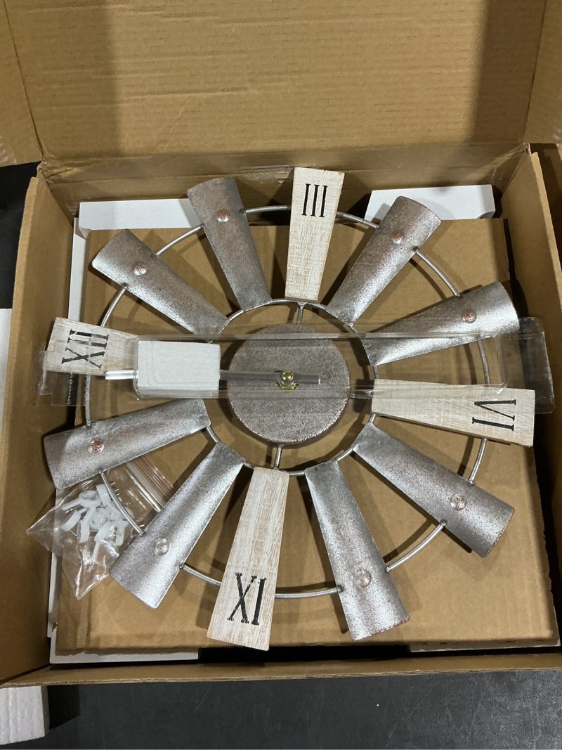 Condition photo showing Good Condition for ZAZIWZ Farmhouse Home Signs with Windmill Clock Wall Decor Rustic Home Letters Wall Art for Living Room Kitchen Entryway Dining Room Bedroom (white)