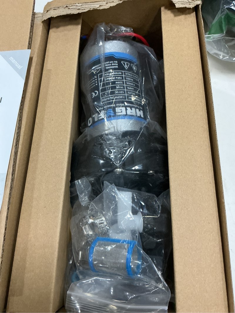 Condition photo showing Good Condition for [upgraded version] 12v dc rv fresh water pump, 7gpm 70psi, five chamber self-priming diaphragm pump with heavy duty pressure switch & strainer for rv, marine, yacht, caravan, camper (7gpm-70psi-12v) 12v-7gpm-70psi