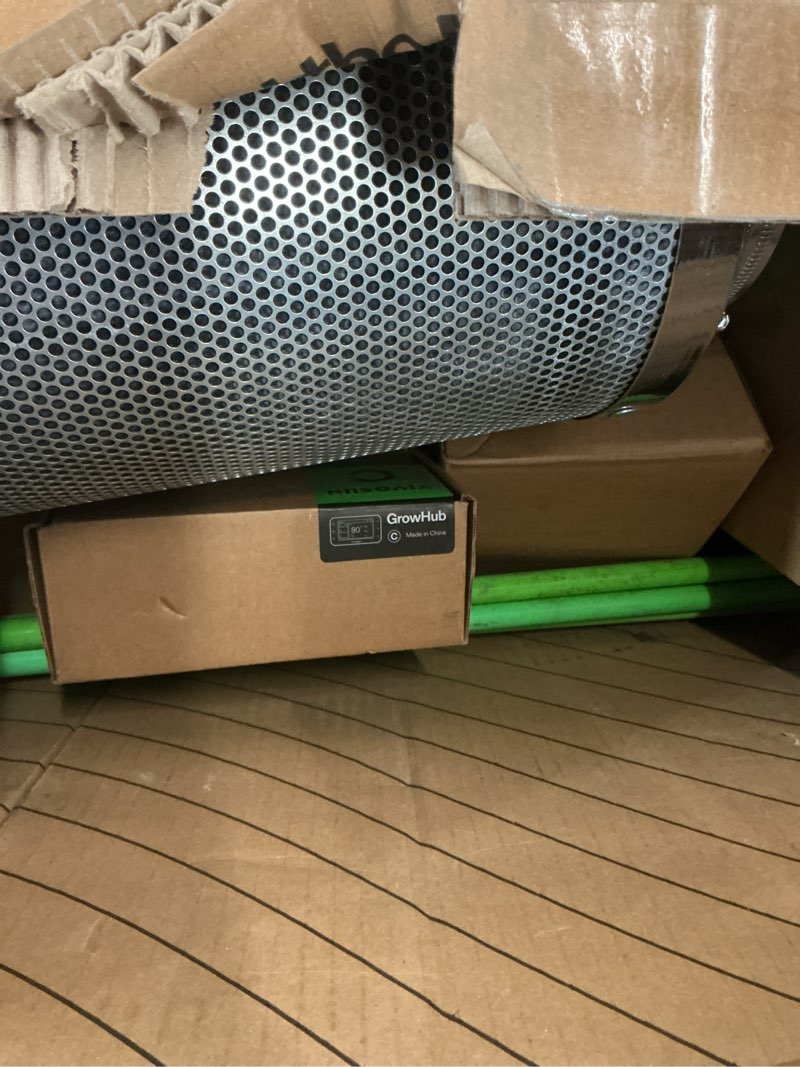 Condition photo showing As Is for vivosun smart grow tent kit, 4 × 4ft 4-plant system, wifi-integrated automatic grow system with full spectrum led grow light, efficient ventilation system with growhub e42a+ controller 48"x48"x80"