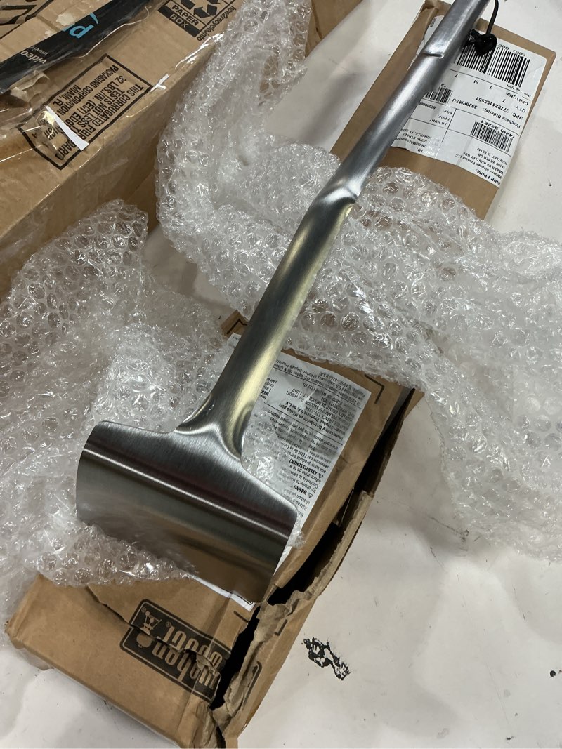 Condition photo showing As Is for weber grill charcoal rake – stainless steel tool for safely arranging lit charcoal on the fuel grate, silver