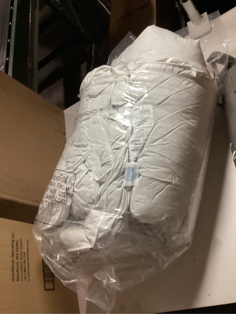 Condition photo showing As Is for Royoliving Premium Feathers Down Duvet Insert Comforter Oversized King Size All Season Medium Warmth White 100% Cotton Cover with Corner Tabs (120x98, 77 oz) White Oversized King All Season