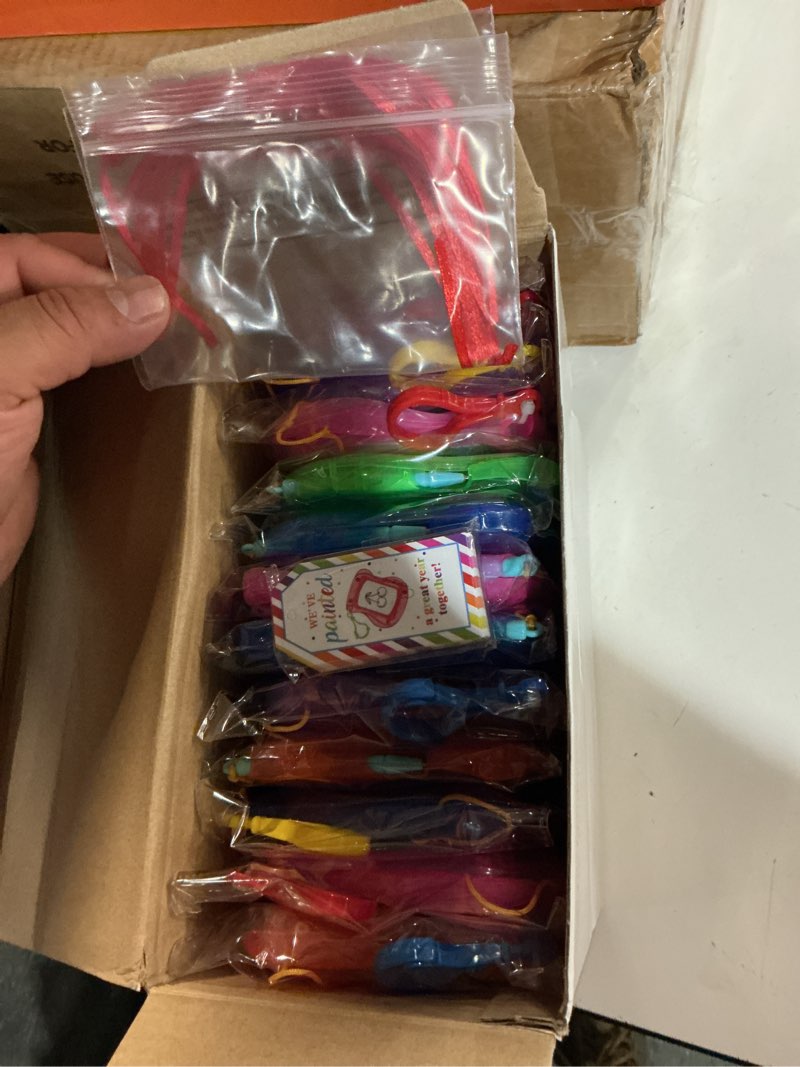 Condition photo showing Good Condition for fuyoooo 24 set end of the year gifts for kids classroom bulk mini magnetic drawing board backpack keychain clip erasable doodle writing pad with tag ribbon for birthday sunday school graduation gifts