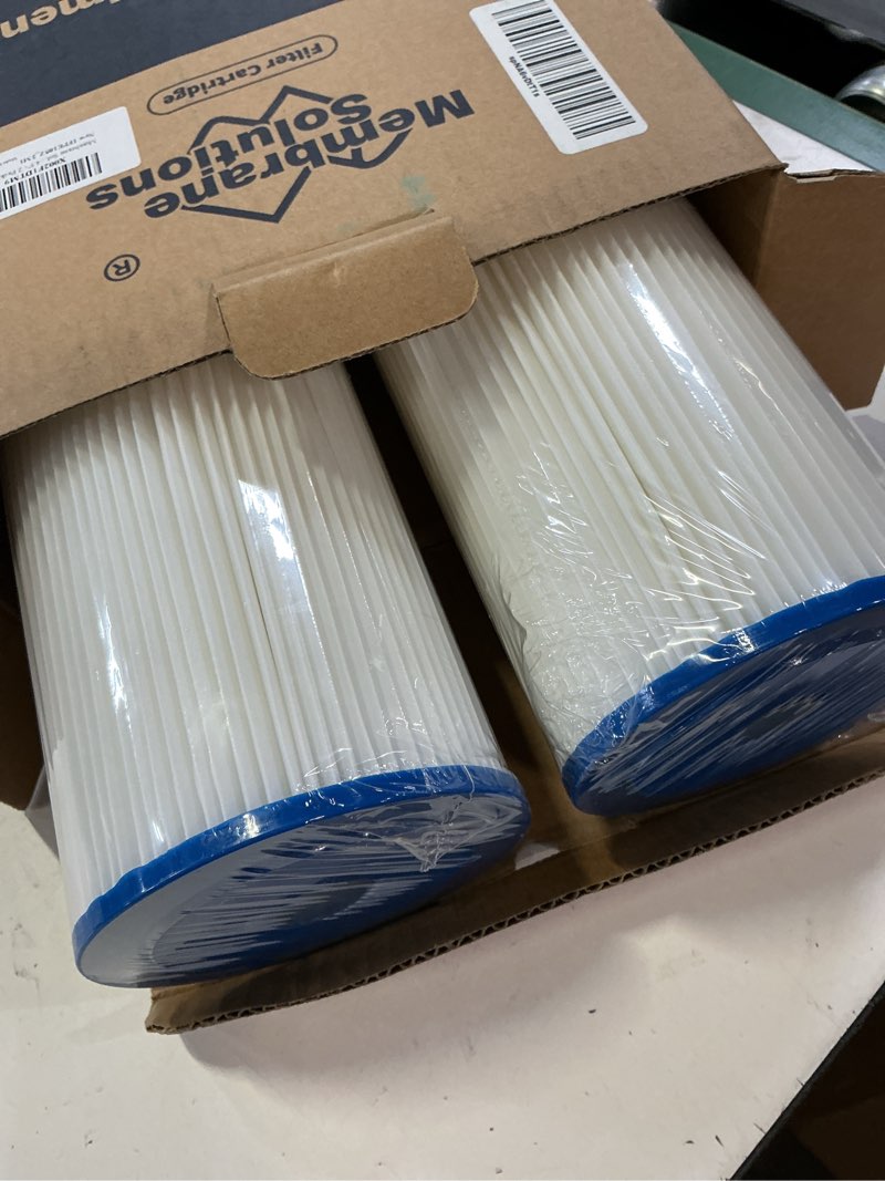 Condition photo showing New/Like New for membrane solutions 20 micron whole house sediment water filter replacement cartridge pleated water filter heavy duty 20"x4.5", universal fits most major brand systems - 2 pack