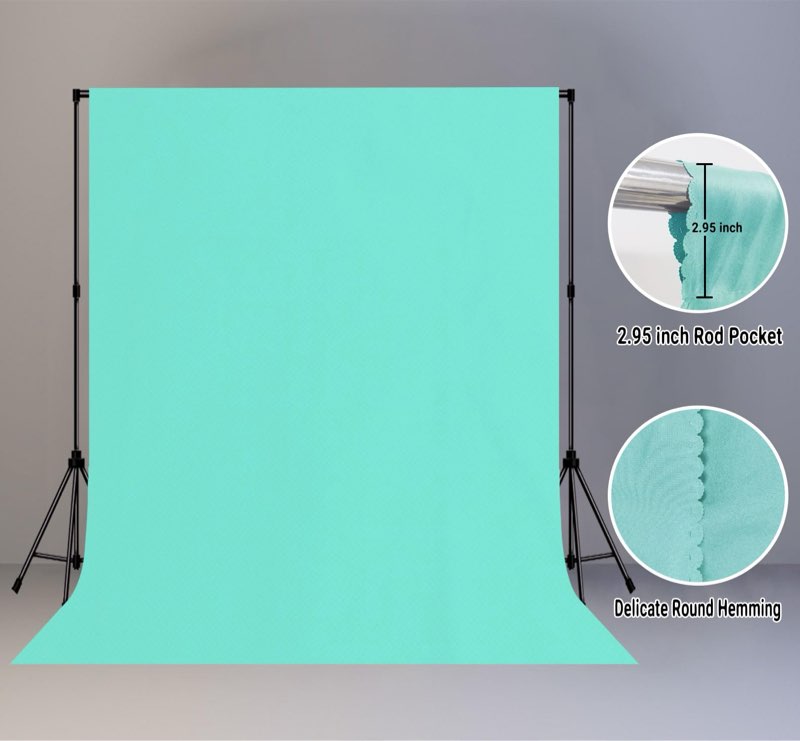 LYLYCTY 10x10FT Lake Blue Screen Backdrop for Photography, Chromakey Blue Photo Background Curtain S