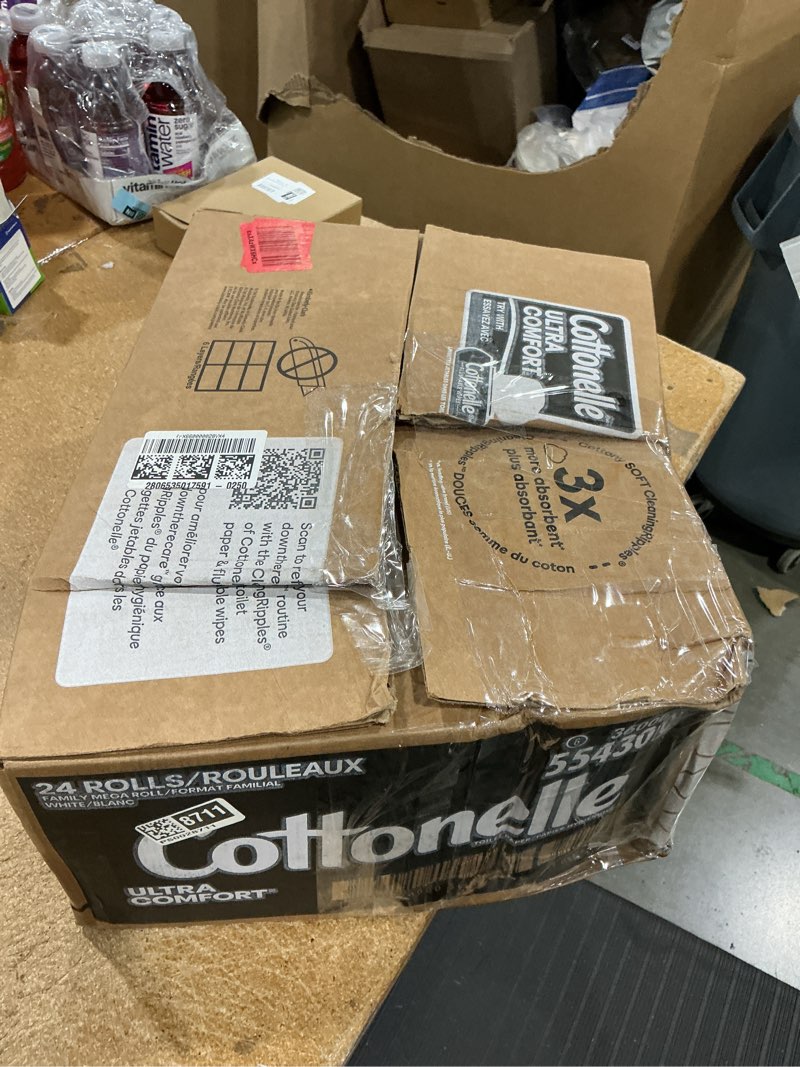 Condition photo showing New/Like New for cottonelle ultra comfort toilet paper with cushiony cleaningripples texture, strong bath tissue, 24 family mega rolls = 108 regular rolls (4 packs of 6) family mega 296 sheets (pack of 24)
