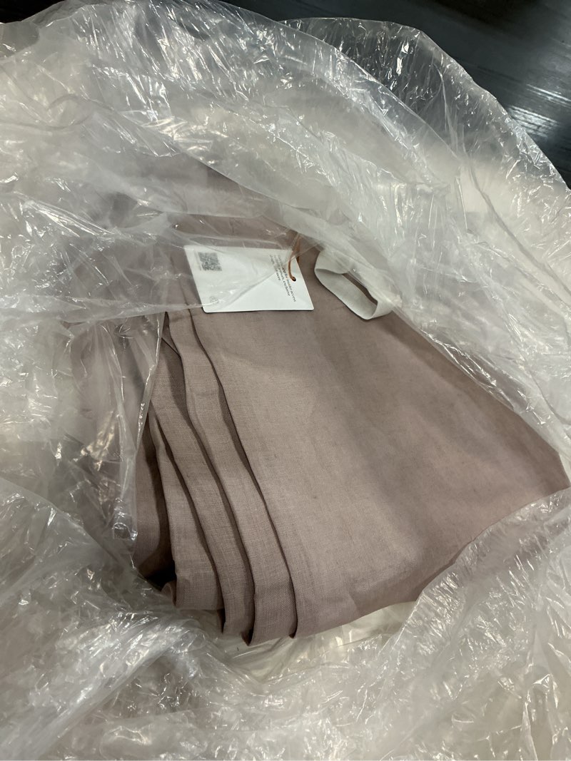 Condition photo showing Good Condition for european linen true blackout curtain - single panel, 96x96, rose quartz