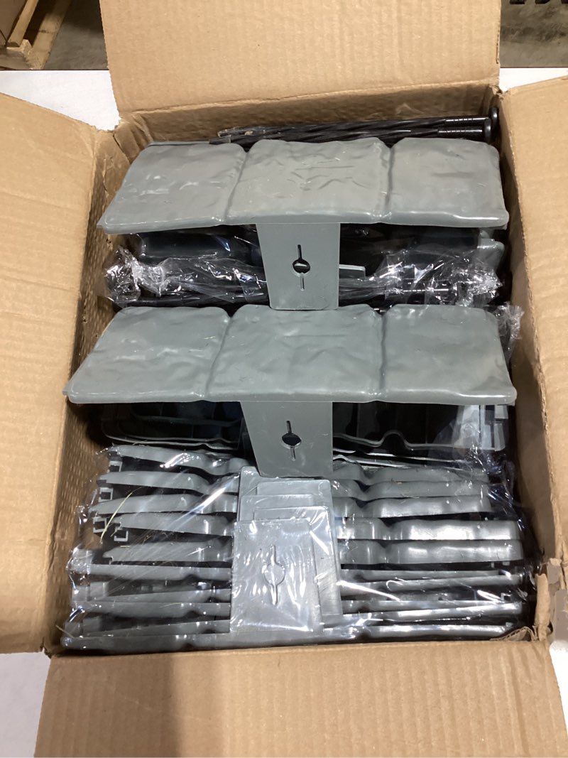 Condition photo showing Good Condition for garden edging border with anchoring spikes,plastic landscape edging border imitation stone fence for diy outdoor yard landscaping (40pcs/32 ft, gray) gray 40