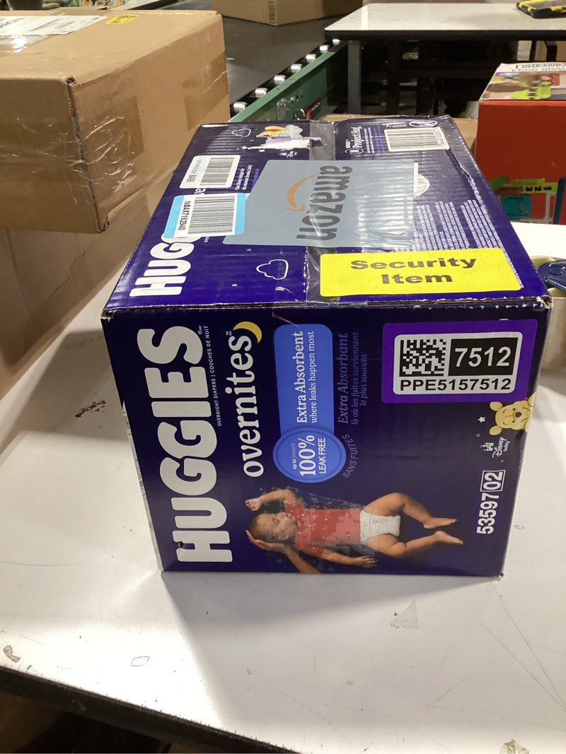 Condition photo showing New/Like New for huggies overnites size 3 overnight diapers (16-28 lbs), 66 ct, packaging may vary size 3 66