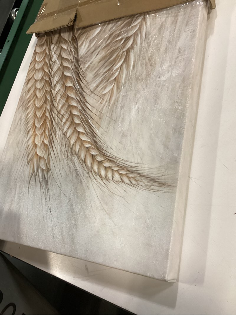 Condition photo showing Good Condition for YHSKY ARTS Rustic Canvas Wall Art - Farmhouse Landscape Wheat Painting for Home Decor Wheat Art 24"L x 16"W