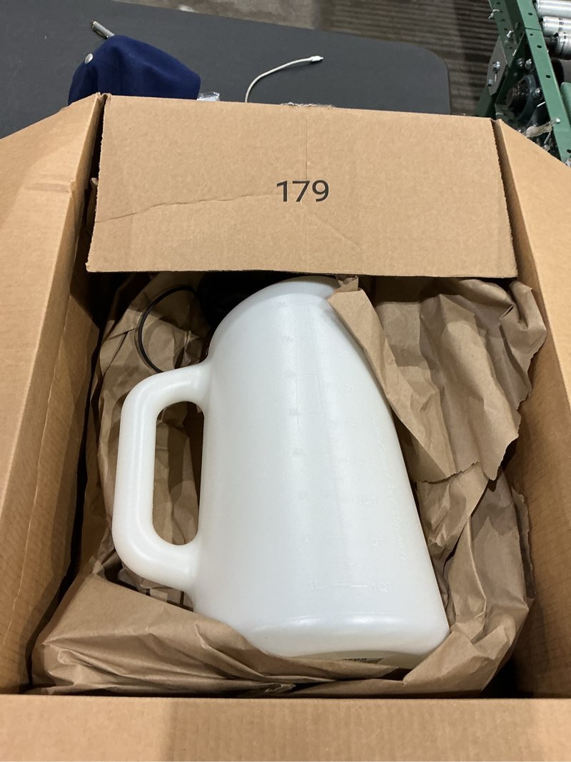Condition photo showing As Is for lisle 19702 8 quart dispenser with lid and cap 8 quart 8 quart plastic oil dispenser with lid and cap