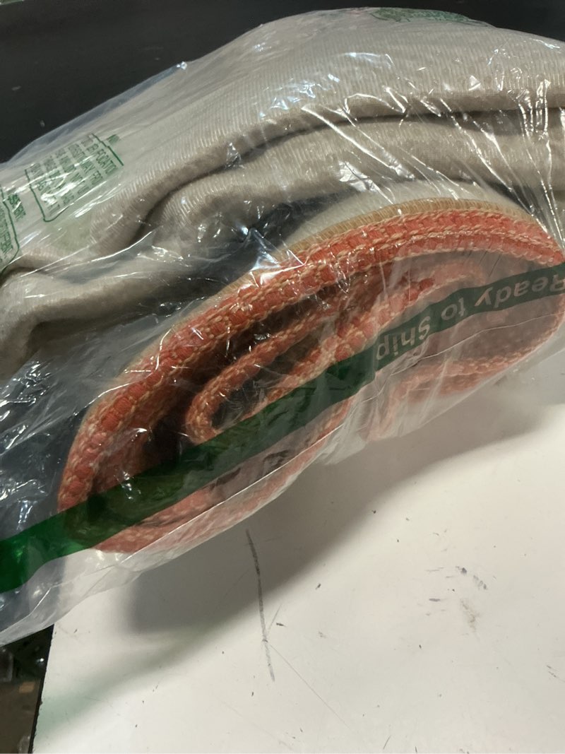 Condition photo showing Good Condition for kozyfly washable area rug 5x7 ft rubber backed non slip rugs for living room braided cotton bedroom rug woven office rugs indoor outdoor floor carpets for dining bedroom living room, orange/tan 5' x 7' (rectangular) orange/tan