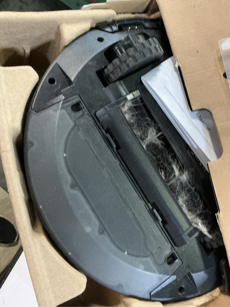 Condition photo showing As Is for tikom robot vacuum and mop combo, 5000pa robotic vacuum cleaner, 150 min max, app & remote control, ideal for hard floor, carpet, pet hair, self-charge(g8000 max)
