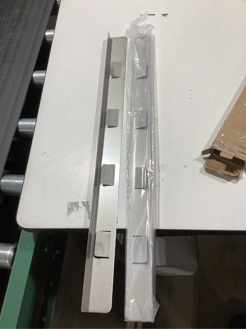 Condition photo showing Good Condition for Stove Gap Covers 316 Stainless Steel,Stove Gap Filler,Heat-Resistant Oven Side Gap Filler,Between Stove and Counter Slide In Range Trim Kit for Kitchen,2 Pack (23.2” Silver) 23.2" Silver