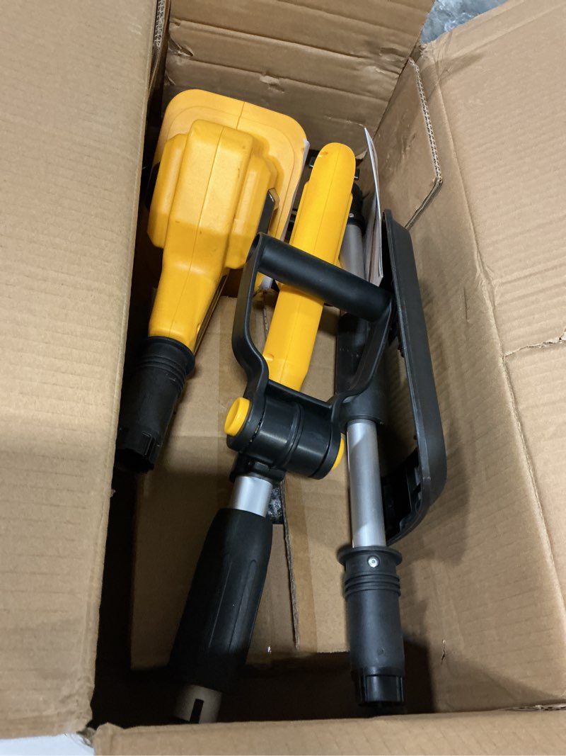 Condition photo showing Good Condition for Alloyman 20V Cordless Tiller Cultivator, 360RPM Electric Garden Tiller, with 2 * 2.0Ah Batteries & Charger, 9In Tilling Width and 6.6In Depth Garden Rototiller for Lawn/Gardening/Soil Cultivation 20V tiller-yellow
