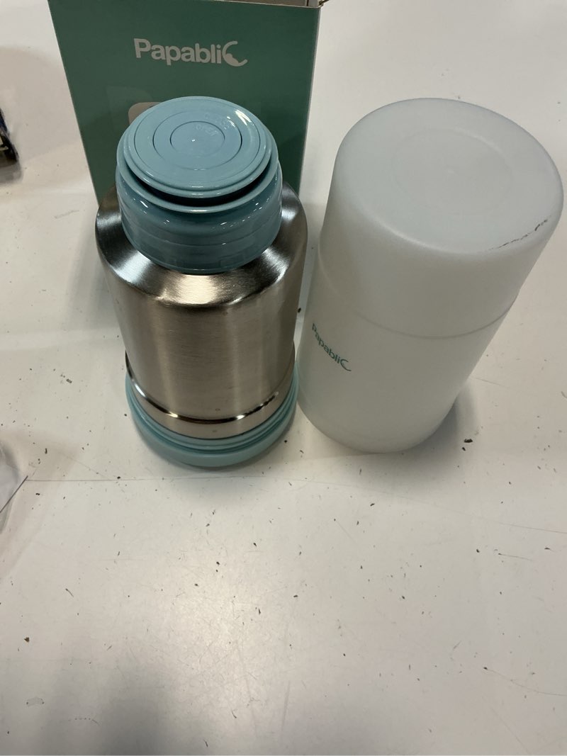 Condition photo showing As Is for papablic portable travel baby bottle warmer plus, 18 oz large capacity stainless steel bottle warmer, safe & easy to clean