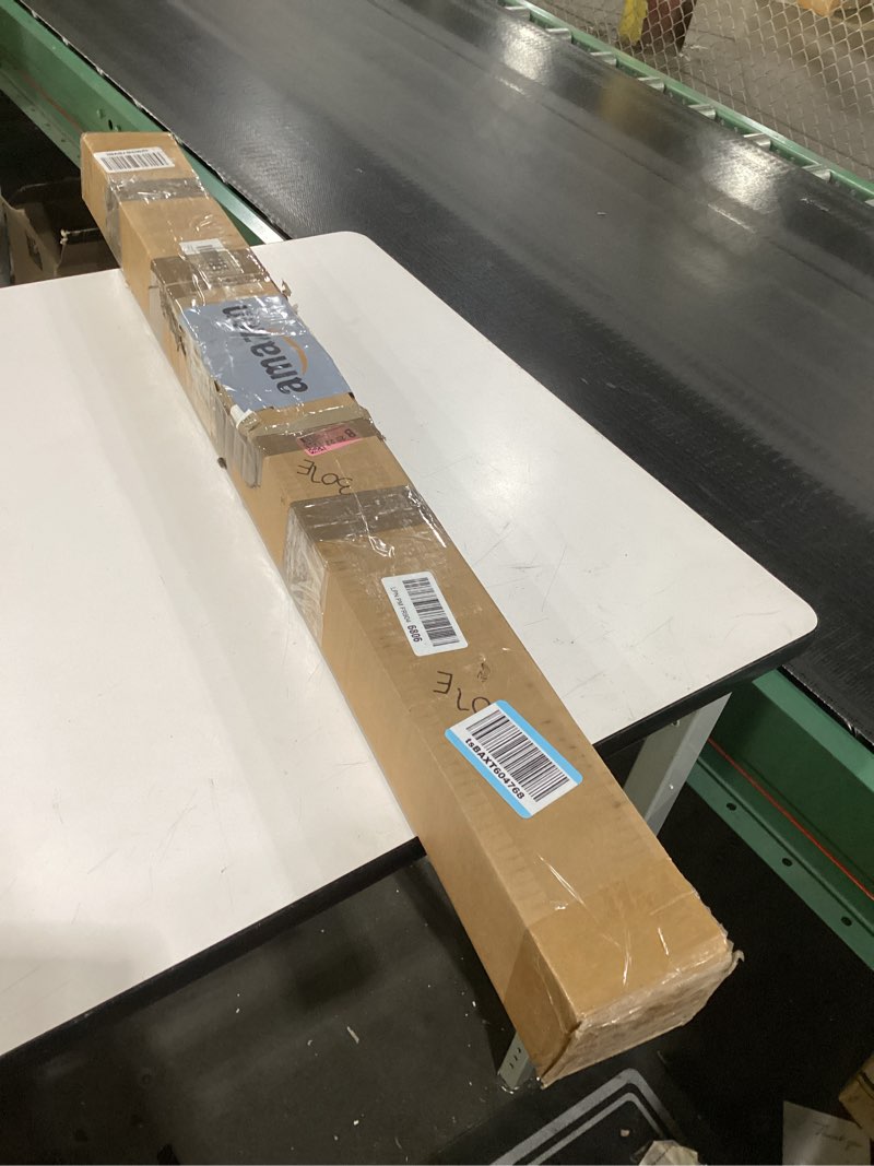 Condition photo showing As Is for Homease Tension Shower Curtain Rods 141.7-161 Inch Room Divider Never Rust Adjustable Spring Rods for Window Bathroom Balcony Storeroom Laundry Non-slip No Drilling Easy to Install Black Matte Black 141.7 - 161 In