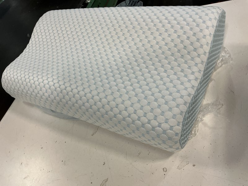 Condition photo showing Good Condition for cervical pillow for neck pain relief, contour memory foam pillows for sleeping, odorless ergonomic pillow adjustable orthopedic cooling pillow bed pillow neck support for side back stomach sleepers blue