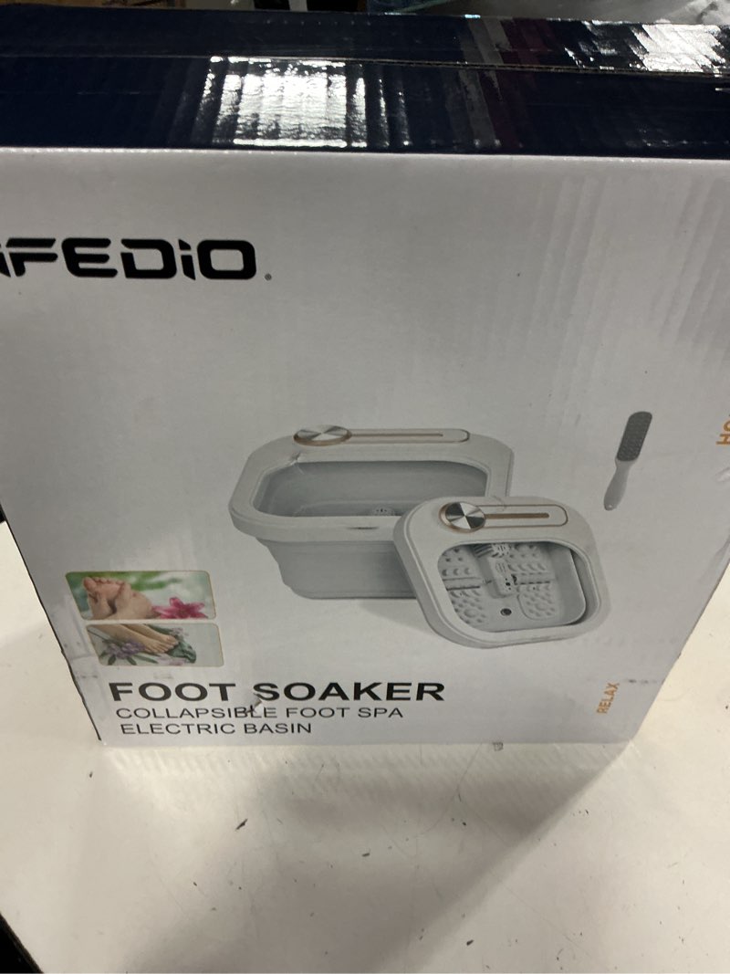 Condition photo showing New/Like New for collapsible foot spa bath with heat and massage and jets,pedicure foot spa with non-motorized massage rollers