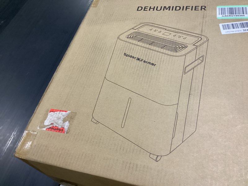 Condition photo showing Good Condition for spider farmer dehumidifier,38 pints plant dehumidifier with drain hose,temperature & humidity sensor probe,24h timer function, compressor entfeuchter for grow tent,home and basement sf-dehumidifier