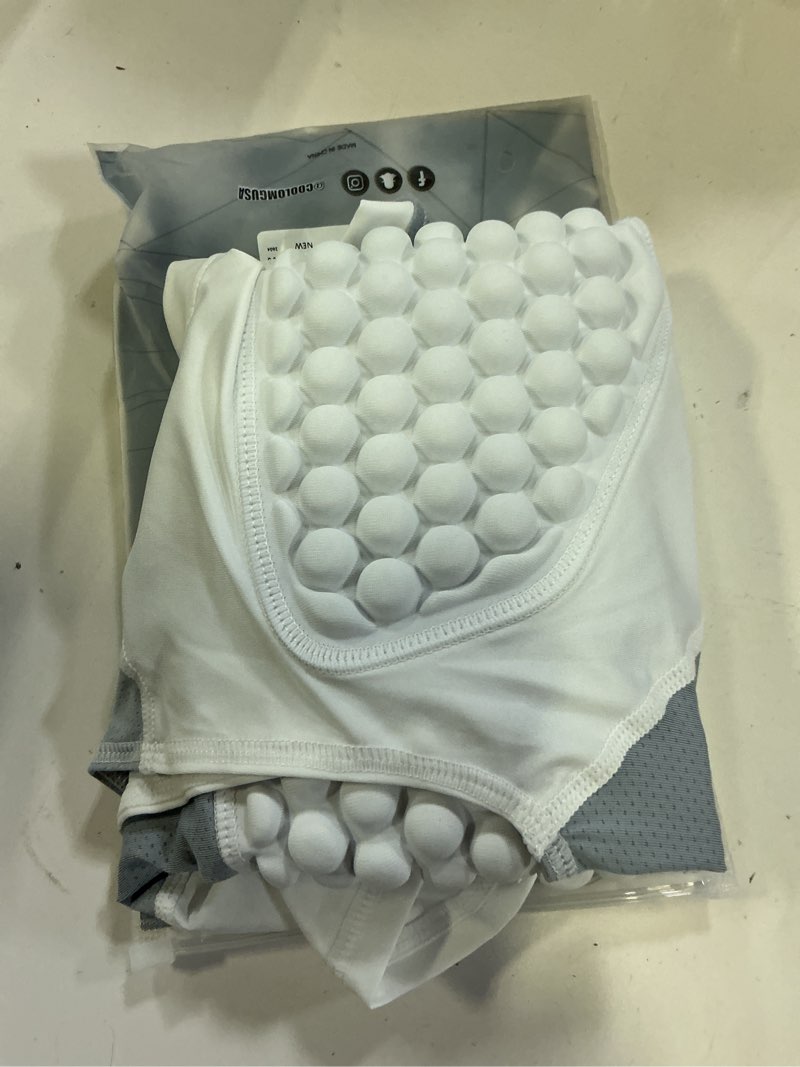 Condition photo showing Good Condition for coolomg youth baseball chest protector padded compression shirt sleeveless softball football lacrosse rib heart sternum guard small white