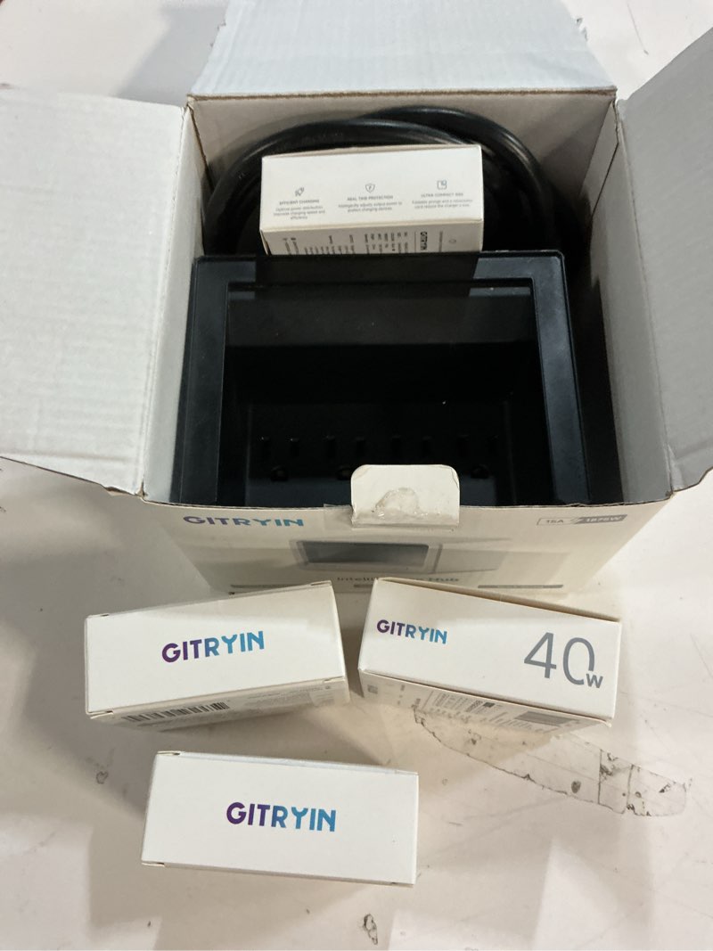 Condition photo showing Good Condition for gitryin 12-in-1 desktop charging station with 4 retractable type-c wall chargers, 40w usb-c power strip with flat plug, extension cord with 1020j surge protection for home office with 4 type-c chargers