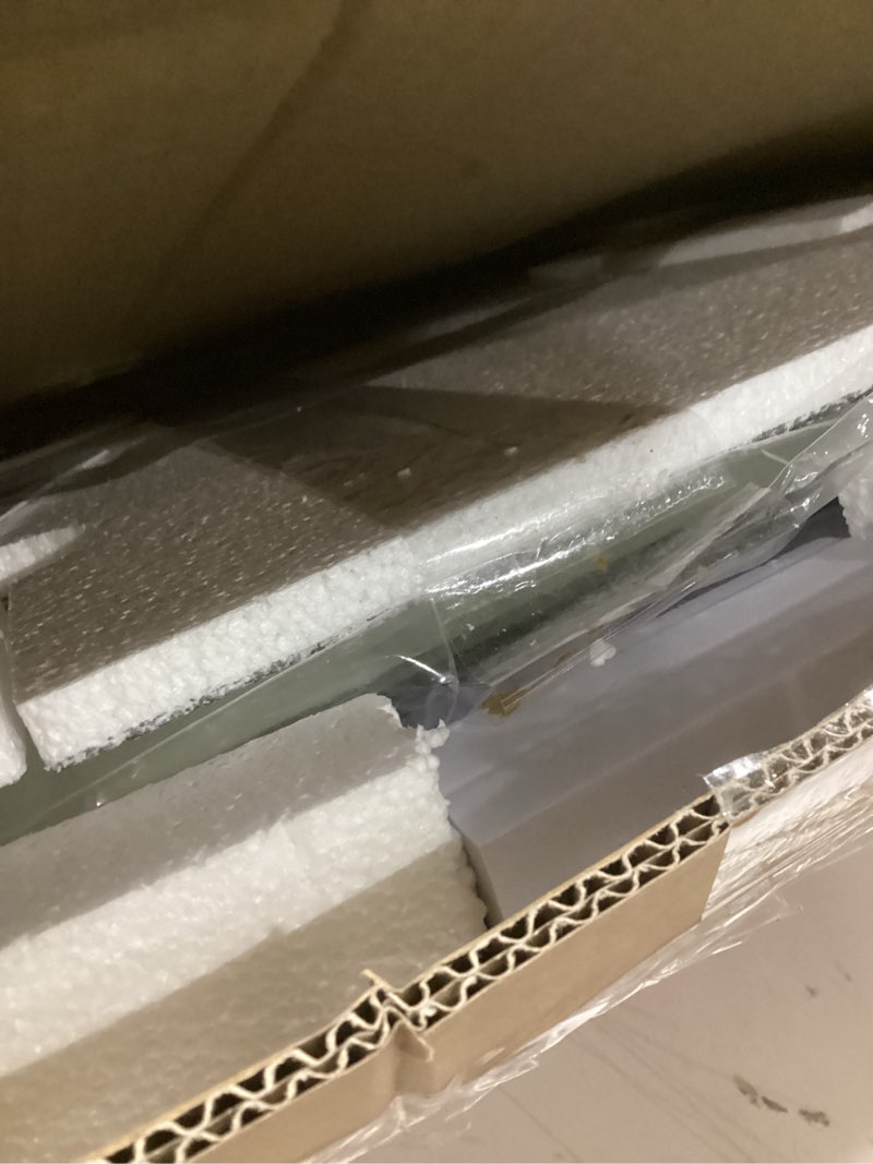 Condition photo showing Good Condition for Frameless Oval Mirror, 18"x26" Beveled Oval Vanity Mirrors for Bathroom, Wall Mounted Mirror for Bedroom, Entryway, Living Room, Hangs Horizontally or Vertically 18"L x 26"W