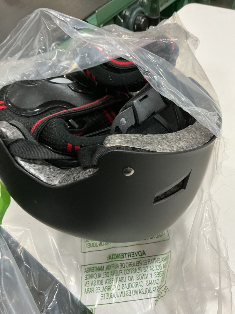 Condition photo showing Good Condition for skateboard bike helmet for adults adjustable knee elbow pads wrist guards protective gear helmets set teens for bicycle cycling skate scooter bicycle helmet black large?head?22-23inch)