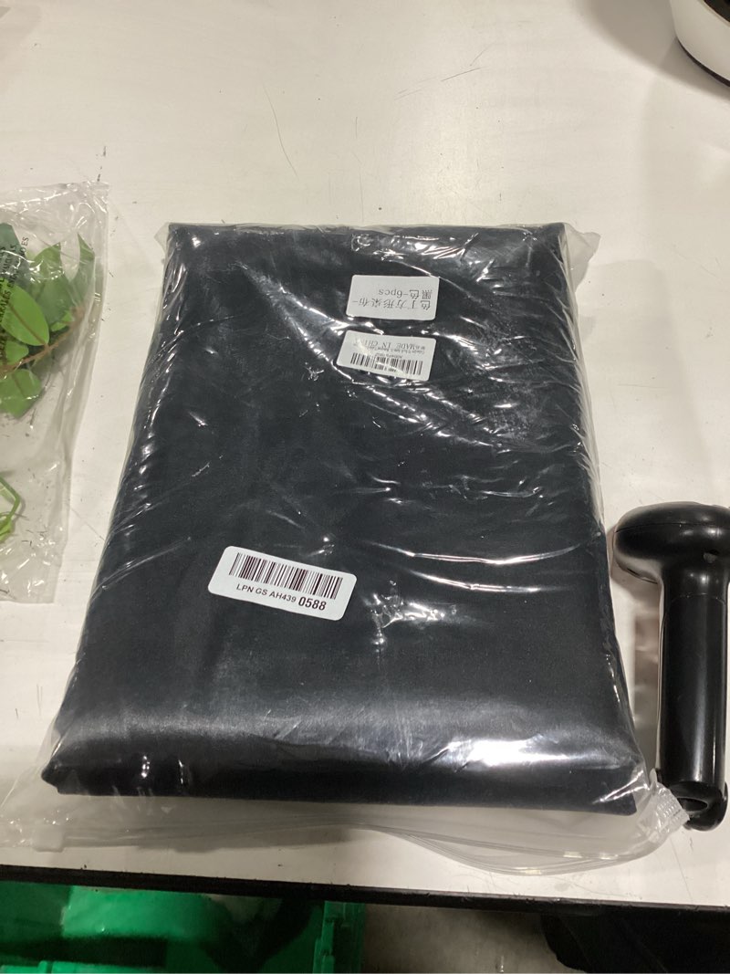 Condition photo showing New/Like New for 72 inch satin square tablecloth overlay, 6 pcs black square tablecloth cover, wrinkle-free table cover, stain-resistant fabric for party, wedding, banquet table decoration black 6