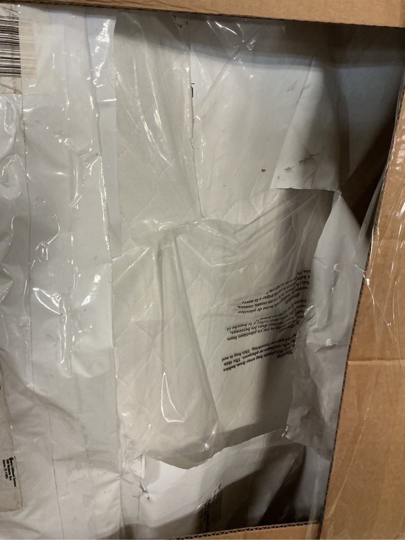Condition photo showing As Is for babyletto pure core 4" midi crib mattress, hybrid waterproof cover, lightweight, greenguard gold certified