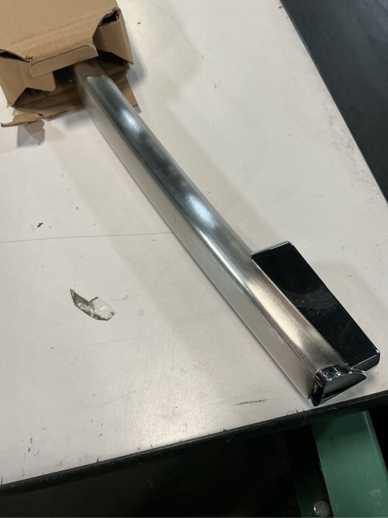 Condition photo showing As Is for wr12x23646 freezer door handle - compatible with ge hotpoint haier monogram café french-door refrigerator, replace wr12x11015 ap5958539 4182313 ps11699570 eap11699570.fits gne26gsddss pfe28kmkdes