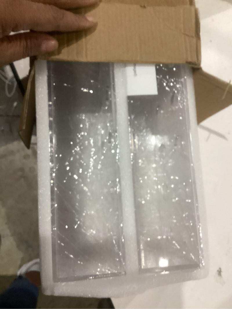 Condition photo showing Good Condition for rectangular acrylic vases for centerpieces, 16 inches long floral vase with holes for flowers, clear rectangle box tray for roses modern flower arranger for wedding home dining table decor, 2pcs 2 16in