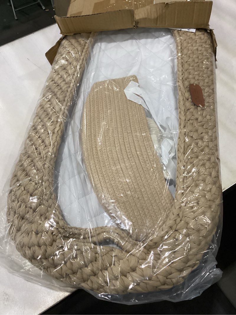 Condition photo showing Good Condition for Handmade Baby Changing Basket Set with a Soft Changing Pad and Waterproof Cover,Diaper Organizer,Rattle Shaker, Moses Basket, Changing Table Topper for Dresser| Boho Bassinet, Handmade Crochet Basket